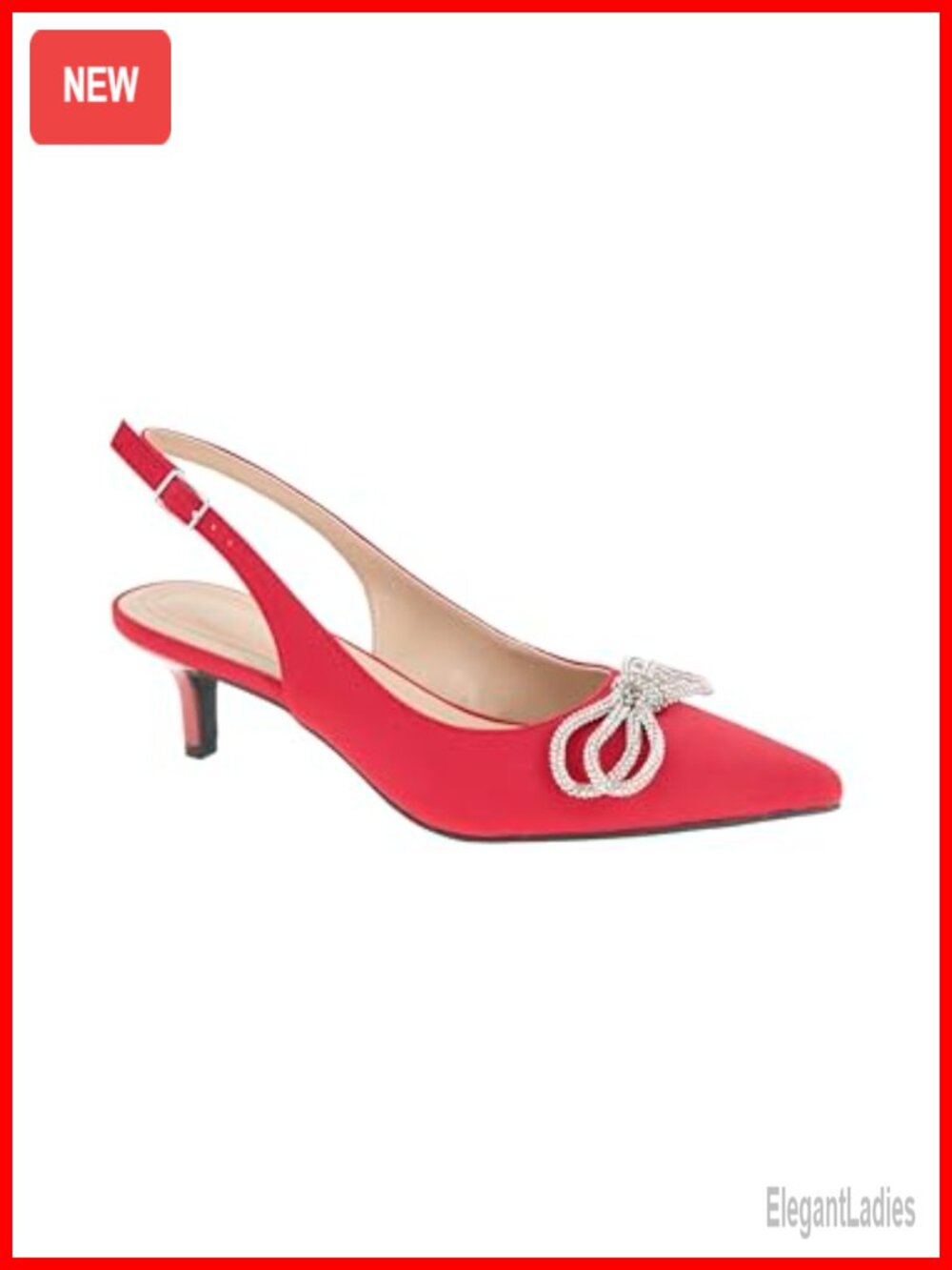 Kitten Heel Pointed Toe Ankle Strap Pump